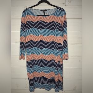 BCBGMaxazria Multi Digital Wave Shift Dress